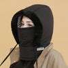 Plush-Lined Thermal Hat with Face Mask - Comfort for Skiing/Mountaineering
