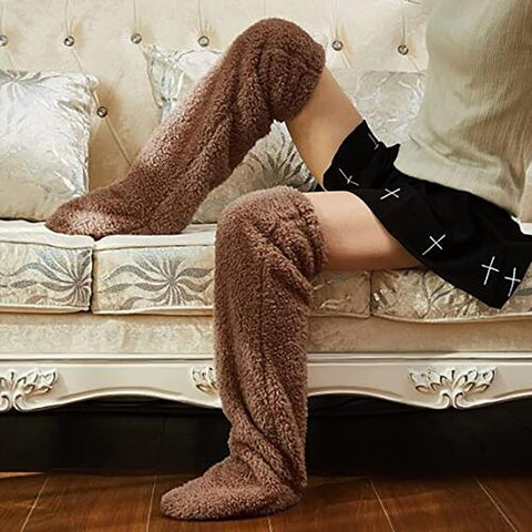 Teddy Legs Long Socks,Cozy Socks Thigh High