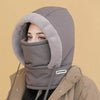 Plush-Lined Thermal Hat with Face Mask - Comfort for Skiing/Mountaineering