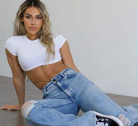 Womens Baggy Fitjeans - Vintage Blue