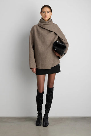WOOL CASHMERE SCARF COAT
