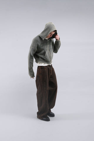 Scuffers Buzz Dusty Green Oversized Knit Half-Zip Sweater - Cozy, Stylish Comfort