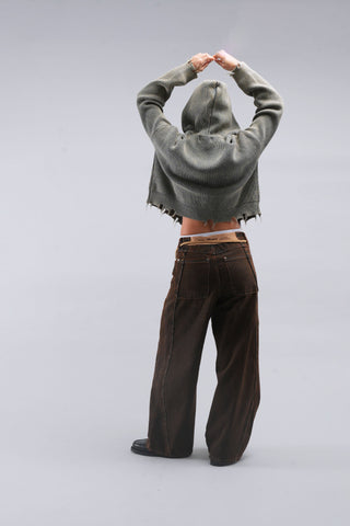 Scuffers Buzz Dusty Green Oversized Knit Half-Zip Sweater - Cozy, Stylish Comfort