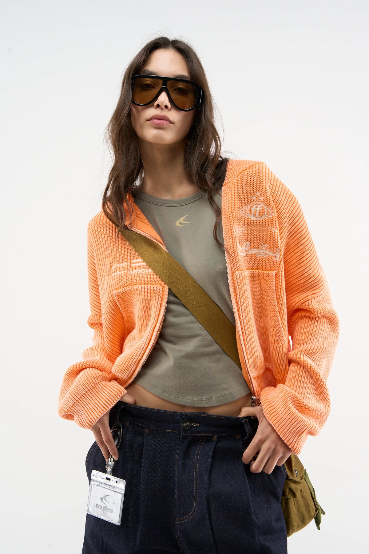 Mayor Orange Knit Zipper